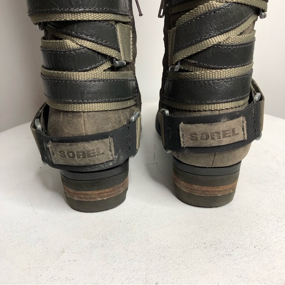 Sorel LOLLA tall waterproof leather knee riding boots Quarry pebble SZ 6.5. R2 - Picture 7 of 9